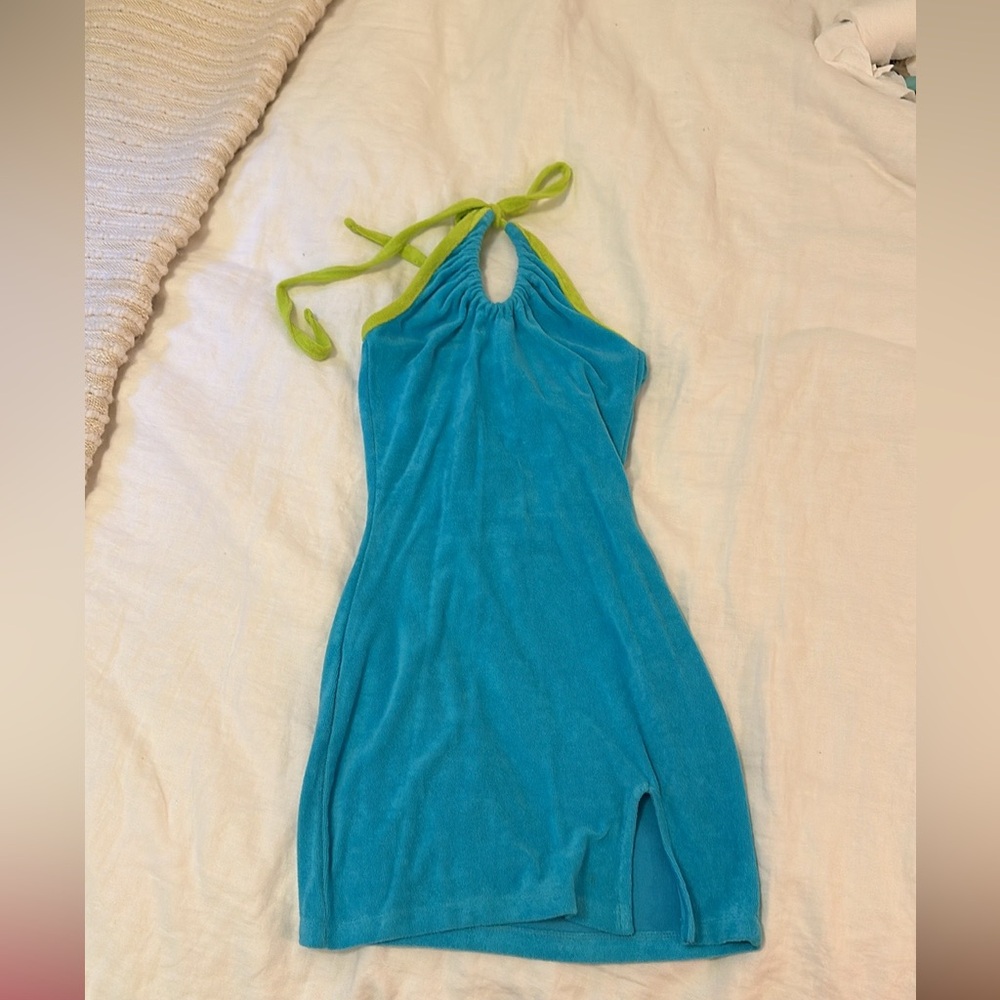 ASOS blue terry cloth dress